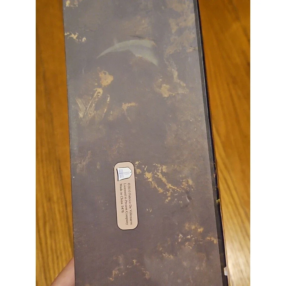 Elegant Storage Box Black Jardin De Paris With White Lilies apprx 10.5x3.75x2.75